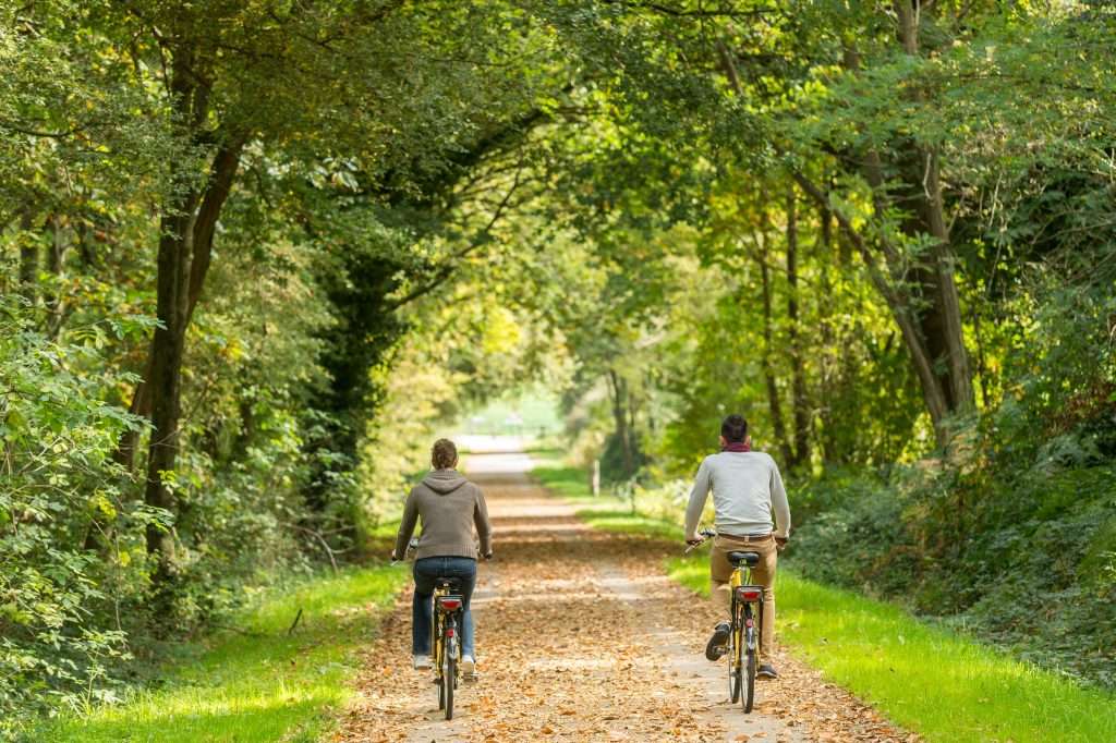 La voie verte parcourue par les velos electriques au domaine des camelias